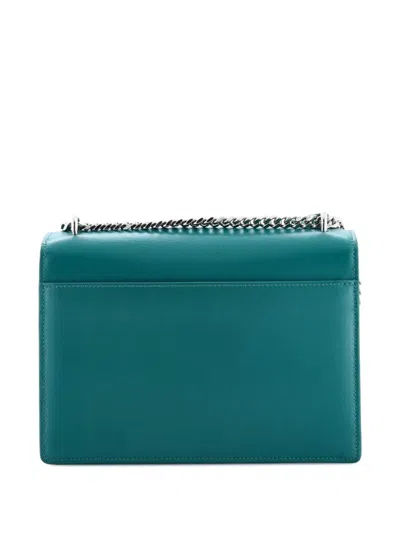 Pre-owned Saint Laurent Sunset Leather Medium Crossbody Bag In Green