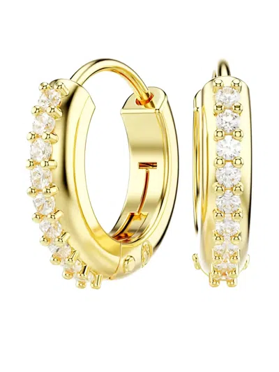 Swarovski Matrix Embellished Hoop Earrings In Gold
