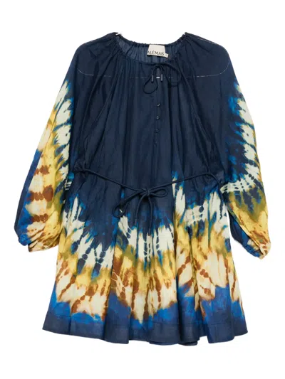 Alemais Martine Belted Mini Dress In Blue