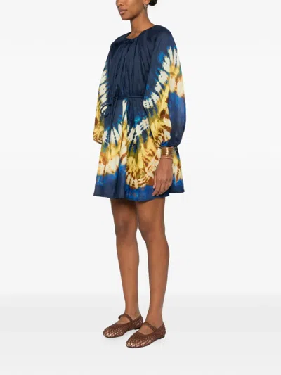 Alemais Martine Belted Mini Dress In Blue