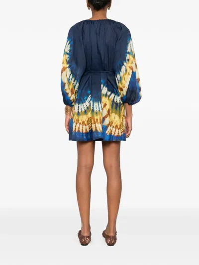 Alemais Martine Belted Mini Dress In Blue