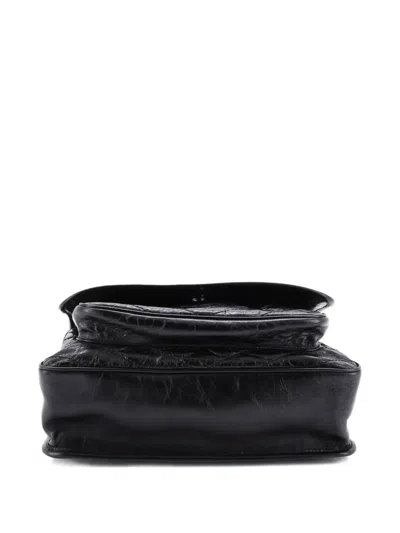 Pre-owned Saint Laurent Niki Chain Flap Bag Matelasse Chevron Leather Medium Shoulder Bag In Black