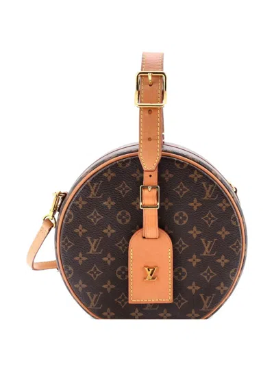 Pre-owned Louis Vuitton Petite Boite Chapeau Bag Monogram Canvas Crossbody Bag In Brown