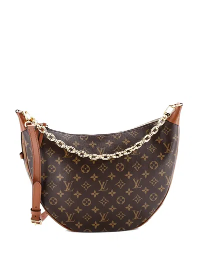 Pre-owned Louis Vuitton Loop Reverse Monogram Canvas Hobo Bag In Brown