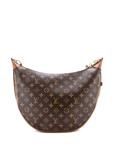 Pre-owned Louis Vuitton Loop Reverse Monogram Canvas Hobo Bag In Brown
