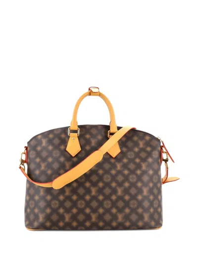 Pre-owned Louis Vuitton Neo Lockit Handbag Limited Edition Blurry Monogram Canvas Satchel In Brown