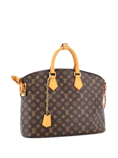 Pre-owned Louis Vuitton Neo Lockit Handbag Limited Edition Blurry Monogram Canvas Satchel In Brown