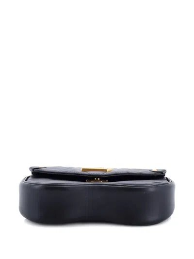 Pre-owned Louis Vuitton New Wave Chain Bag Quilted Leather Pm Shoulder Bag In Black