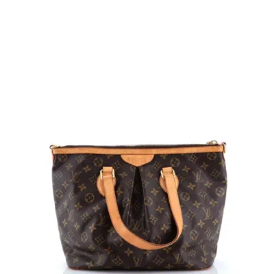 Pre-owned Louis Vuitton Palermo Handbag Monogram Canvas Pm Tote Bag In Brown