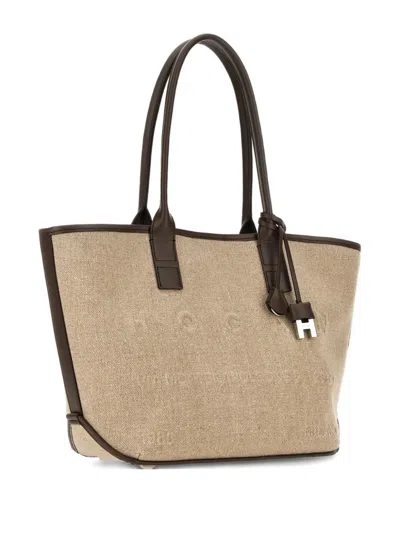Hogan Top Handle Charm Tote Bag In Neutral