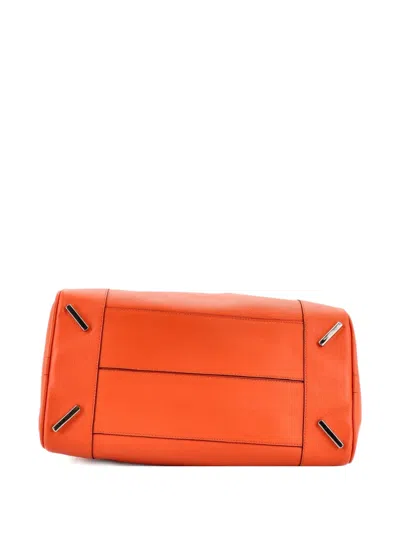 Pre-owned Loewe Amazona 75 Bag Leather Large Tote Bag In Orange