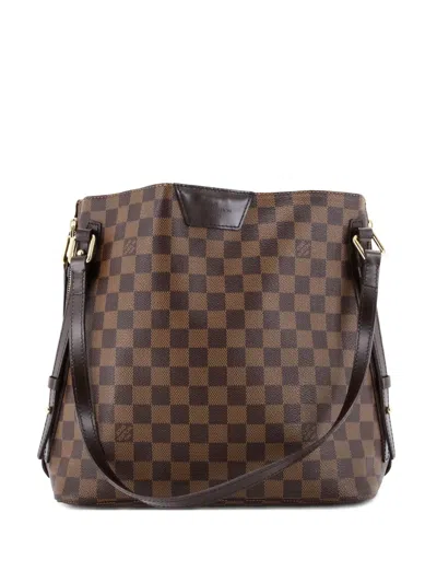 Pre-owned Louis Vuitton Cabas Rivington Damier Shoulder Bag In Brown