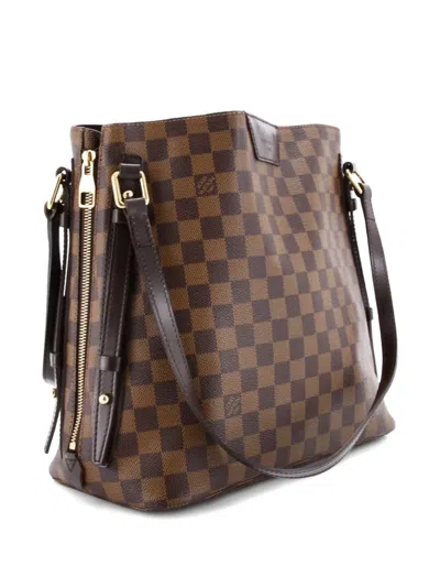 Pre-owned Louis Vuitton Cabas Rivington Damier Shoulder Bag In Brown