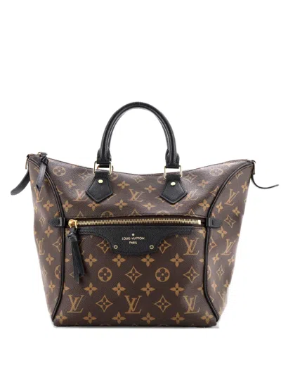 Pre-owned Louis Vuitton Tournelle Monogram Canvas With Leather Pm Tote Bag In Black