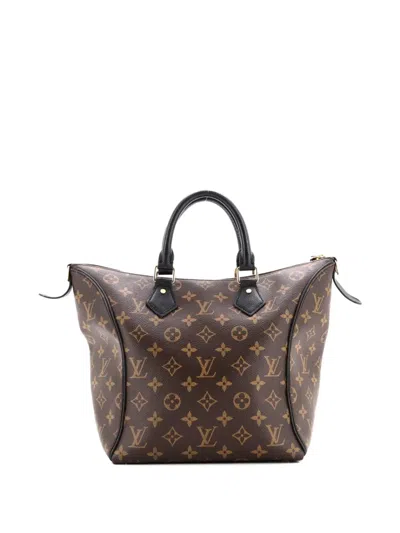 Pre-owned Louis Vuitton Tournelle Monogram Canvas With Leather Pm Tote Bag In Black