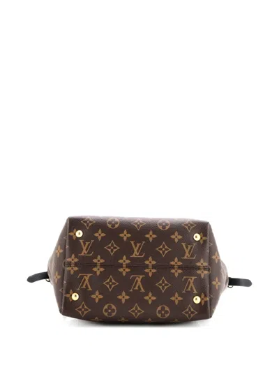 Pre-owned Louis Vuitton Tournelle Monogram Canvas With Leather Pm Tote Bag In Black
