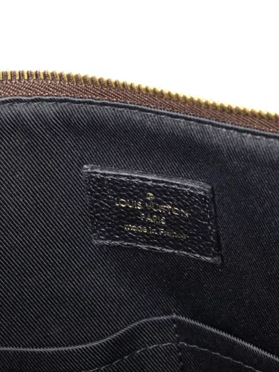 Pre-owned Louis Vuitton Tournelle Monogram Canvas With Leather Pm Tote Bag In Black