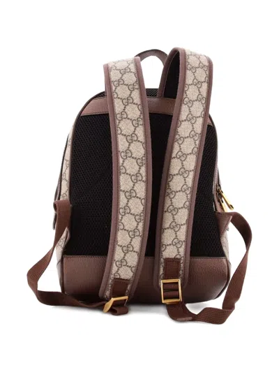 Pre-owned Gucci Ophidia Gg Coated Canvas Medium Backpack In Brown
