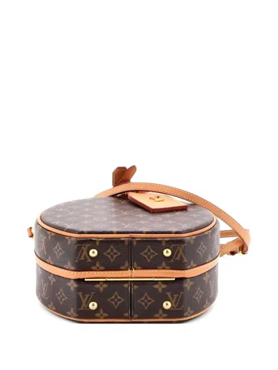 Pre-owned Louis Vuitton Petite Boite Chapeau Bag Monogram Canvas Crossbody Bag In Brown
