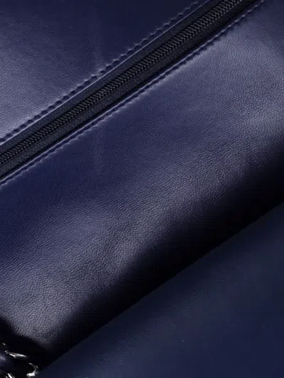 Pre-owned Chanel Classic Double Flap Bag Quilted Lambskin Jumbo Shoulder Bag In Blue