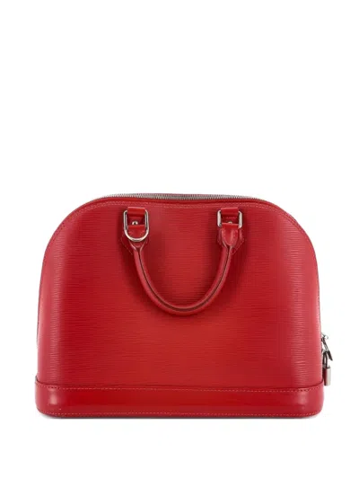 Pre-owned Louis Vuitton Alma Handbag Epi Leather Pm Satchel In Red