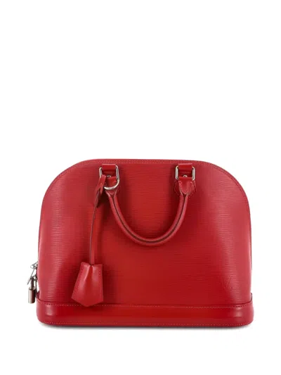Pre-owned Louis Vuitton Alma Handbag Epi Leather Pm Satchel In Red