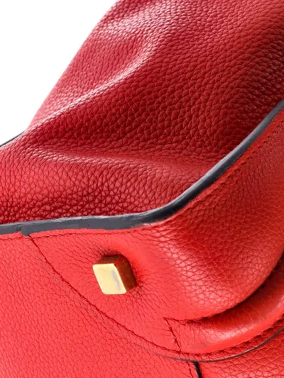 Pre-owned Celine Luggage Bag Grainy Leather Mini Tote Bag In Red