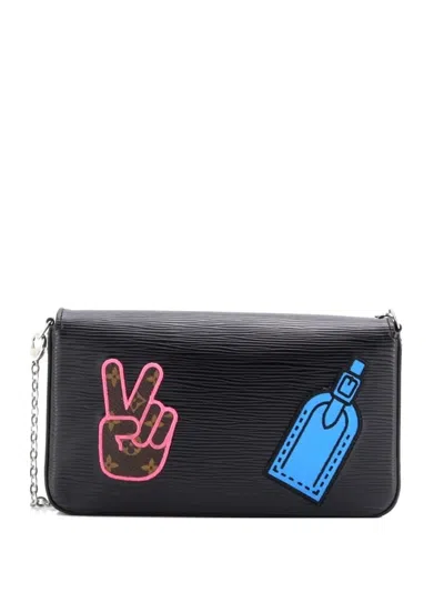 Pre-owned Louis Vuitton Felicie Pochette Limited Edition Patchwork Epi Leather Crossbody Bag In Black