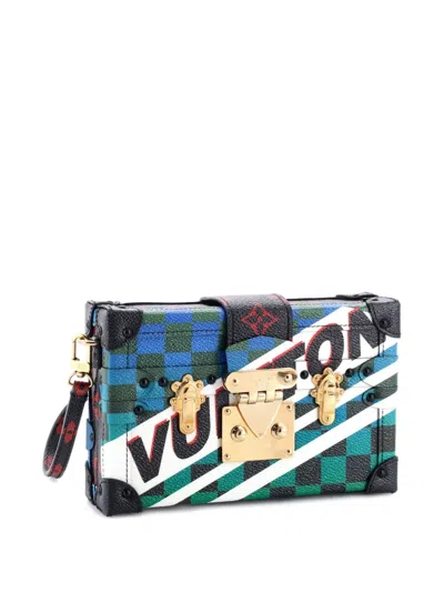 Pre-owned Louis Vuitton Petite Malle Handbag Limited Edition Race Print Canvas Clutch Bag In Multi