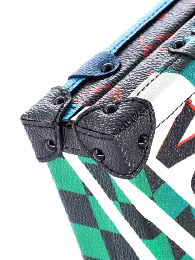 Pre-owned Louis Vuitton Petite Malle Handbag Limited Edition Race Print Canvas Clutch Bag In Multi