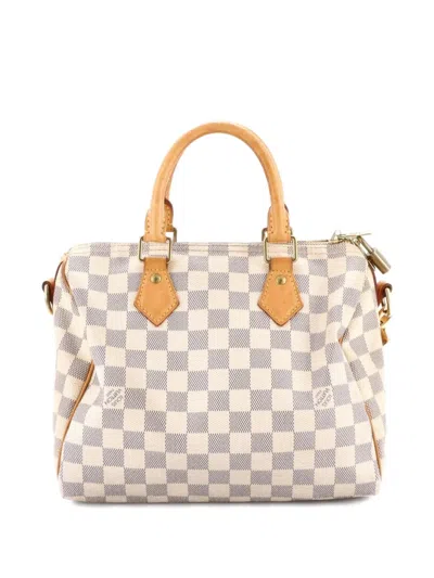 Pre-owned Louis Vuitton Speedy Bandouliere Bag Damier 25 Satchel In White