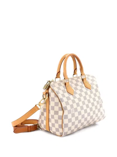 Pre-owned Louis Vuitton Speedy Bandouliere Bag Damier 25 Satchel In White