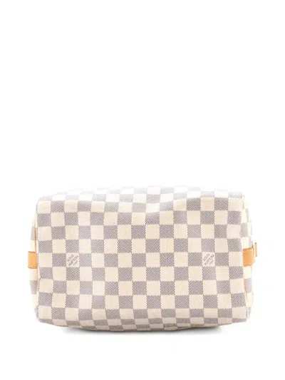 Pre-owned Louis Vuitton Speedy Bandouliere Bag Damier 25 Satchel In White