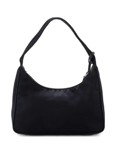 Pre-owned Prada Re-edition 2000 Tessuto Mini Hobo Bag In Black