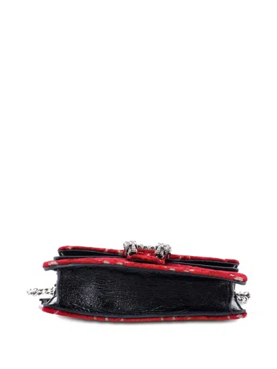Pre-owned Gucci Dionysus Bag Gg Velvet Super Mini Crossbody Bag In Red
