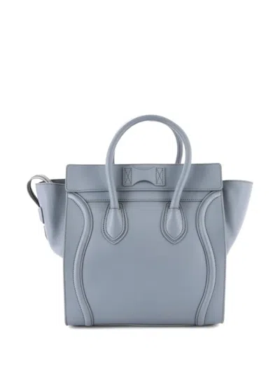 Pre-owned Celine Luggage Bag Smooth Leather Mini Tote Bag In Gray