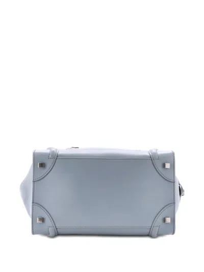 Pre-owned Celine Luggage Bag Smooth Leather Mini Tote Bag In Gray