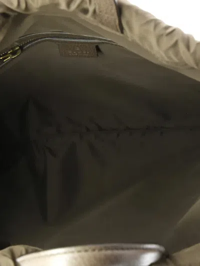 Pre-owned Gucci Neo Vintage Drawstring Gg Coated Canvas Large Backpack In Brown