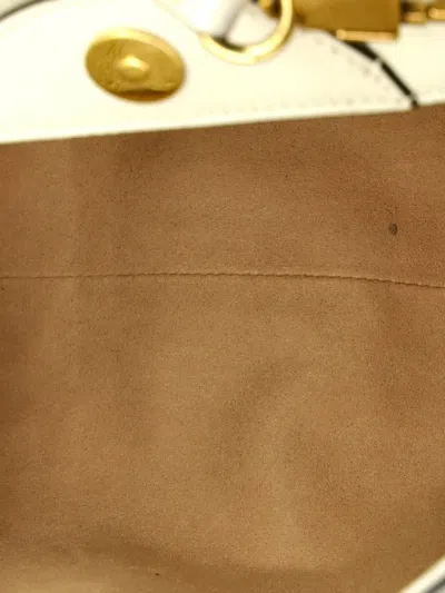 Pre-owned Gucci Diana Nm Bamboo Handle Leather Small Tote Bag In White