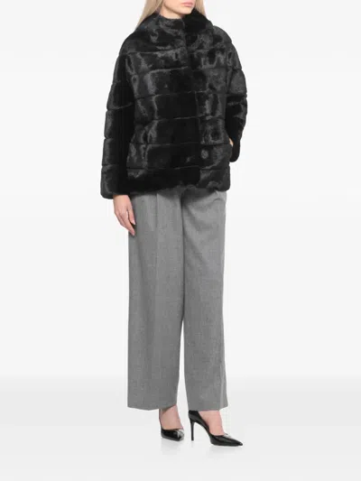 Betta Corradi Hooded Faux-fur Jacket In Black