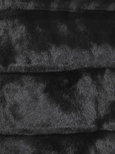 Betta Corradi High-neck Faux-fur Coat In Black