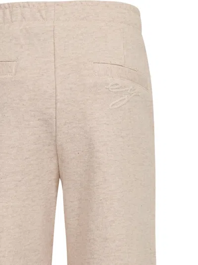 Eleventy Drawstring Embroidered Shorts In Neutral