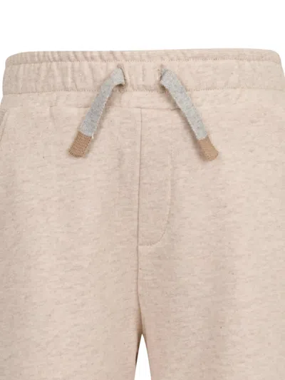 Eleventy Drawstring Embroidered Shorts In Neutral