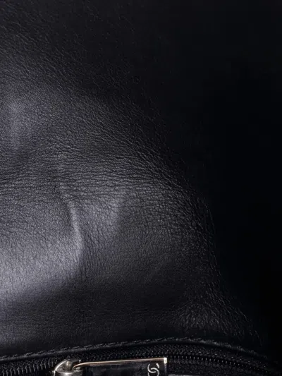 Pre-owned Chanel Classic Single Flap Bag Chevron Patent Jumbo Shoulder Bag In Black