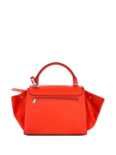 Pre-owned Celine Trapeze Bag Leather Small Satchel In Red
