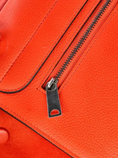 Pre-owned Celine Trapeze Bag Leather Small Satchel In Red
