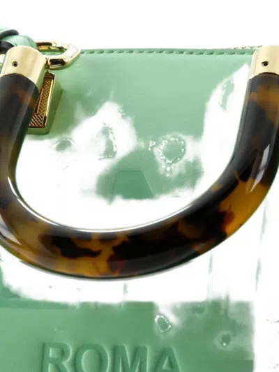 Pre-owned Fendi Logo By The Way Top Handle Bag Embossed Leather Mini Crossbody Bag In Green