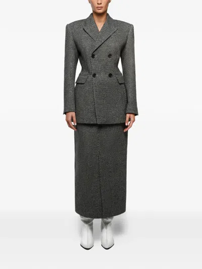 Anouki Double-breasted Blazer In Gray