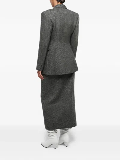 Anouki Double-breasted Blazer In Gray