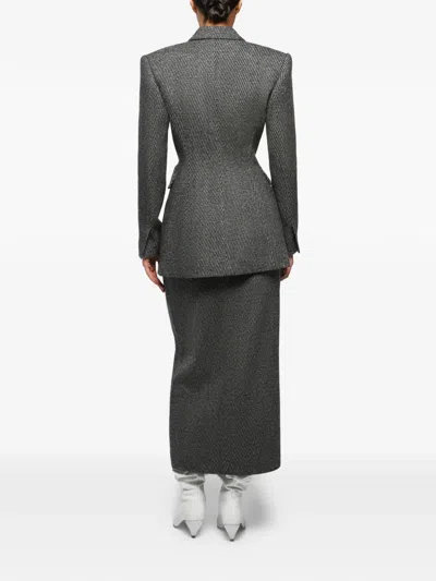 Anouki Double-breasted Blazer In Gray